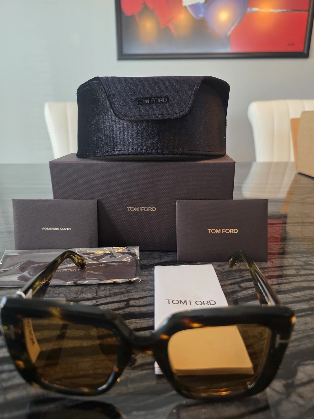 Tom Ford ESME Women’s Tortoiseshell Square Sunglasses - Brown Lenses